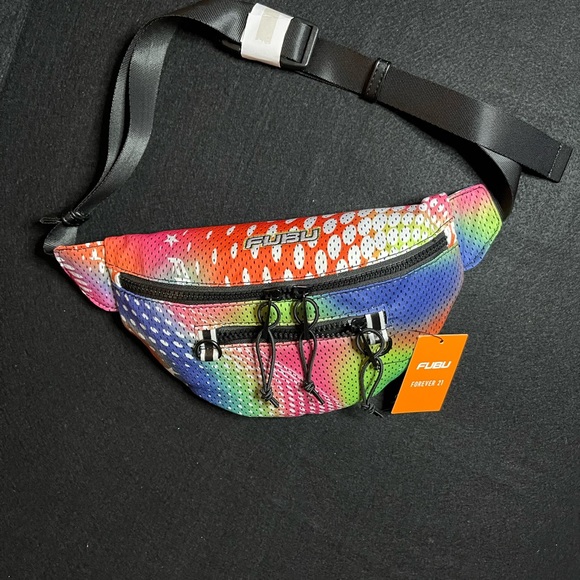 Forever 21 FUBU Multi Color Mesh NWT Cross Body Fanny Pack - Picture 10 of 11